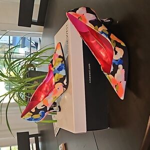 Nine West floral kitten heels